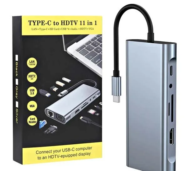 HUB USB C Multi-function Adapter 11 Ports